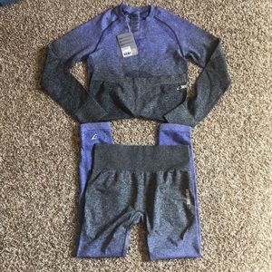 Women Gymshark Ombré Blue Workout Set